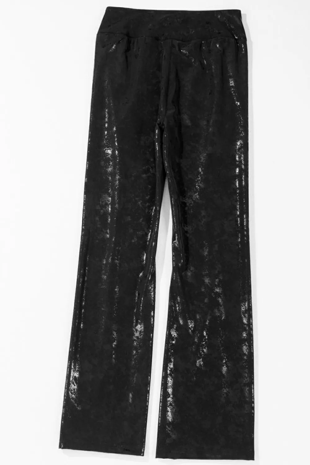 Best Dear-Lover Faux Leather Splits High Waist Leggings Black