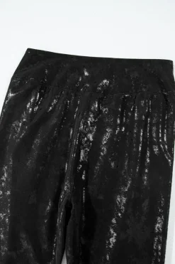 Best Dear-Lover Faux Leather Splits High Waist Leggings Black