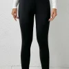 Fashion Dear-Lover Fleece Lining Winter High Waist Leggings Black
