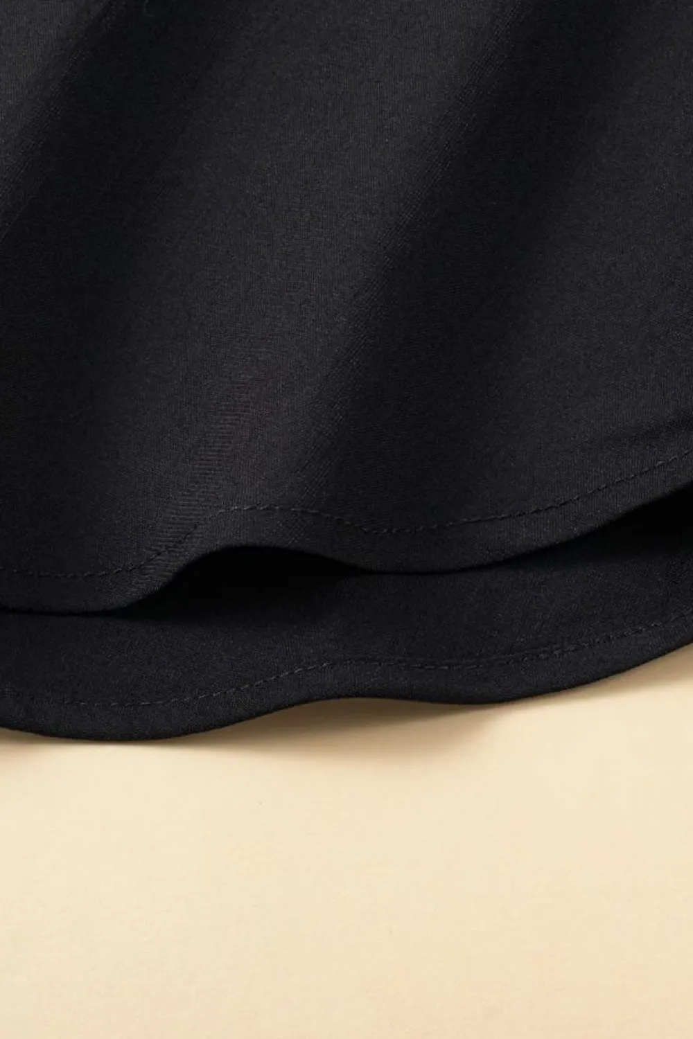Clearance Dear-Lover Floral Embroidered Puff Sleeve Split Neck Blouse Black