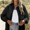 Sale Dear-Lover Floral Quilted Jacket Black