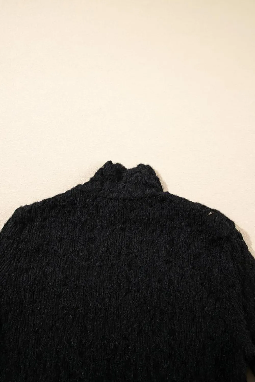 Discount Dear-Lover Flower Lace See Through Mock Neck Long Sleeve Top Black