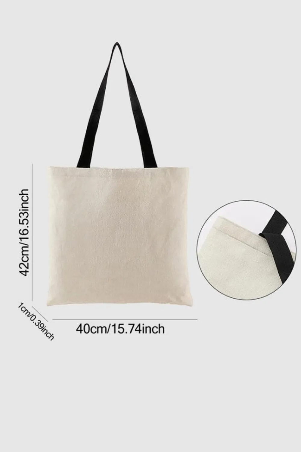 Sale Dear-Lover Flower Print Canvas Large Capacity Shoulder Bag Black