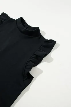 Outlet Dear-Lover Flutter Sleeve Crew Neck Shift Dress Black