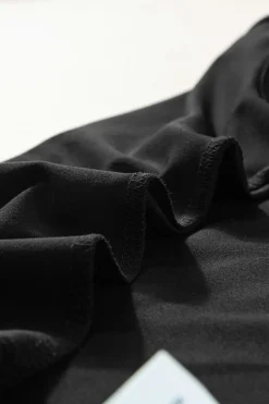 Sale Dear-Lover Folded Off Shoulder Slim Top Black