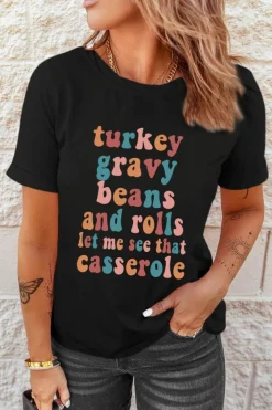 Discount Dear-Lover Food Lovers Slogan Graphic T Shirt Black