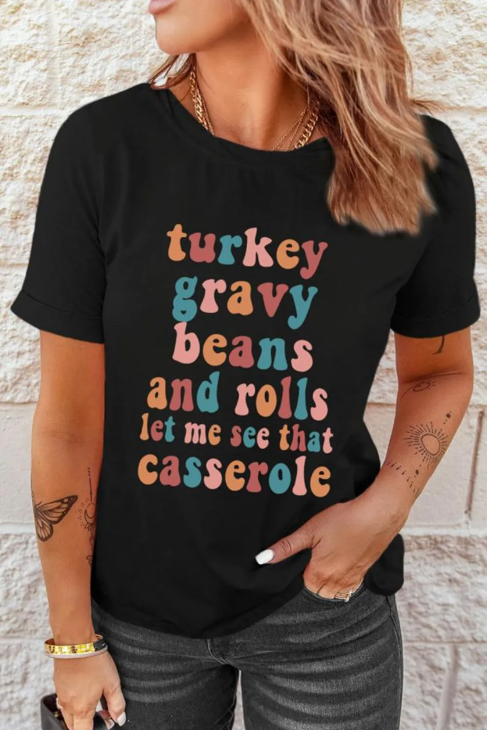Discount Dear-Lover Food Lovers Slogan Graphic T Shirt Black