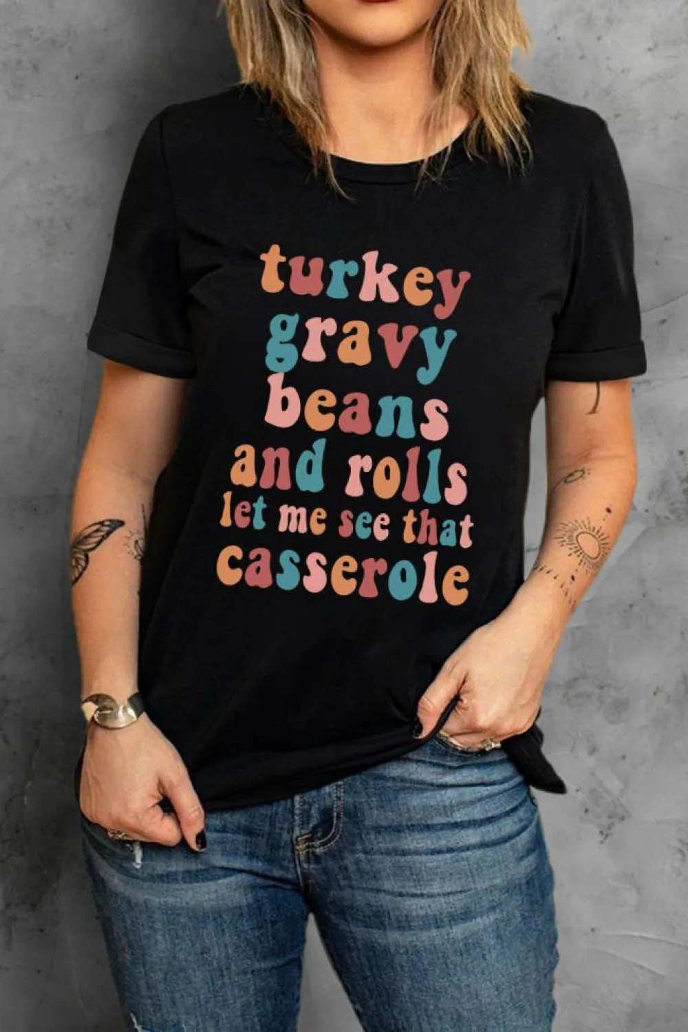 Discount Dear-Lover Food Lovers Slogan Graphic T Shirt Black