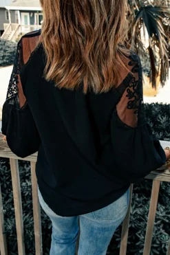 Best Dear-Lover Formal Invitation Lace Blouse Black