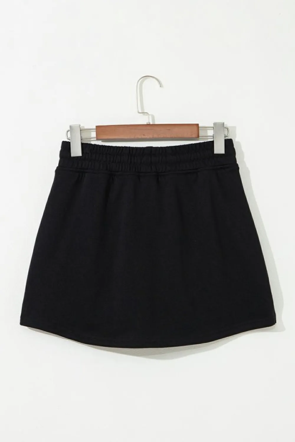 Sale Dear-Lover French Terry Drawstring Mini Skort with Pockets Black
