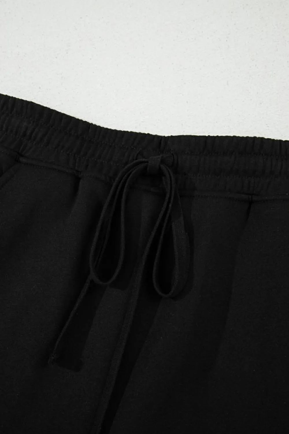 Sale Dear-Lover French Terry Drawstring Mini Skort with Pockets Black