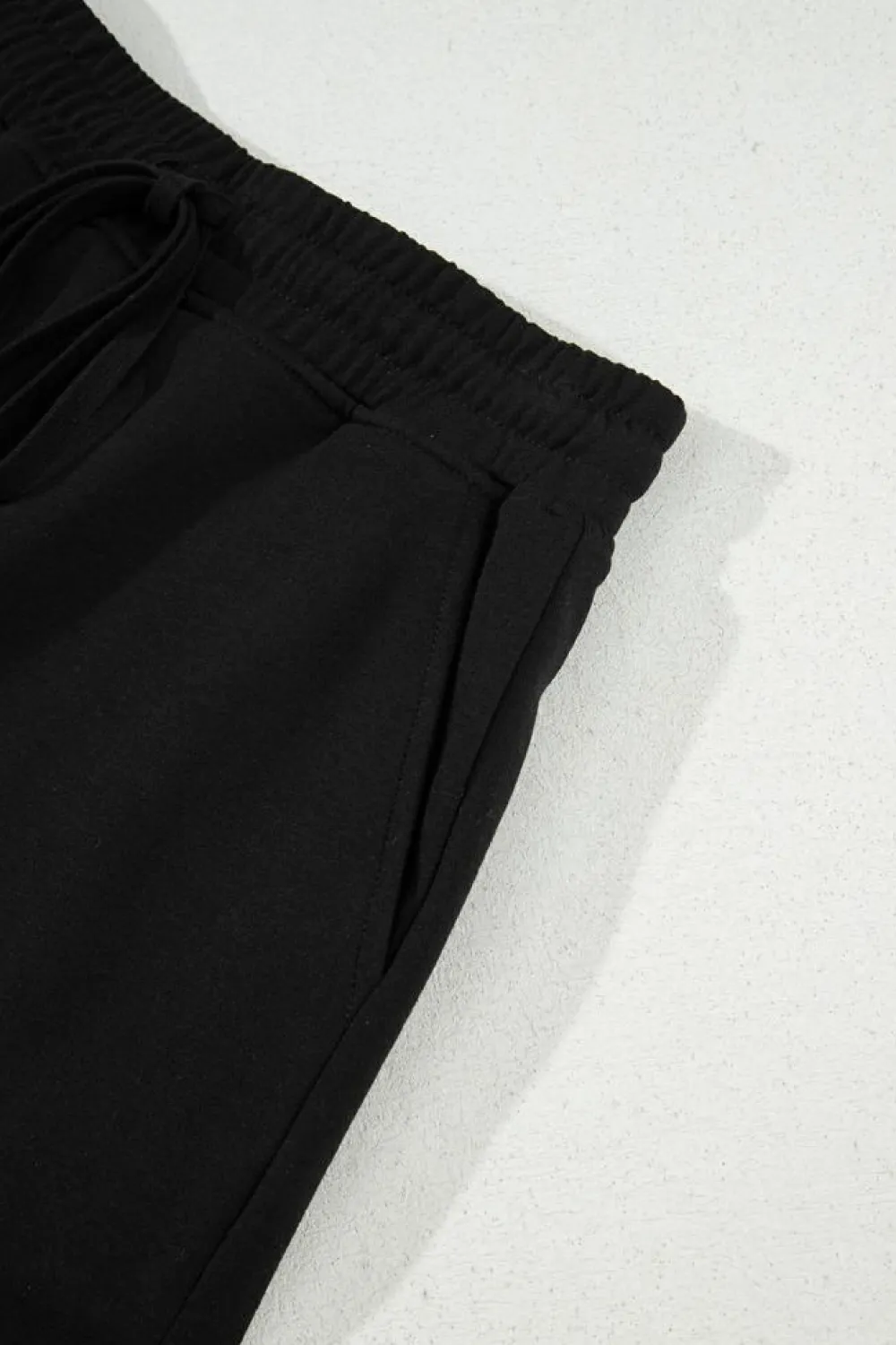 Sale Dear-Lover French Terry Drawstring Mini Skort with Pockets Black