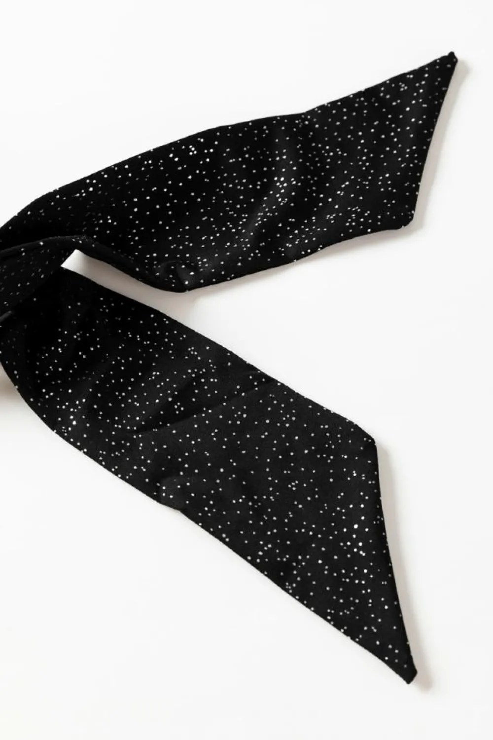 Best Dear-Lover Glitter Wrap V Neck Tie Hem Puff Sleeve Blouse Black