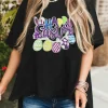 Online Dear-Lover Happy Easter Sequin Graphic Dropped Shoulder T Shirt Black