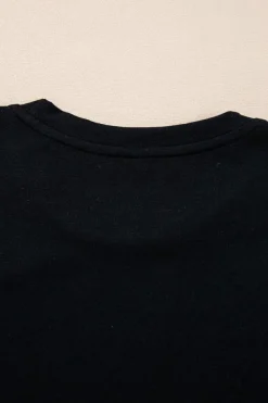 Sale Dear-Lover Heat Transfer Printing Christmas Tree Bowknot T-Shirt Black