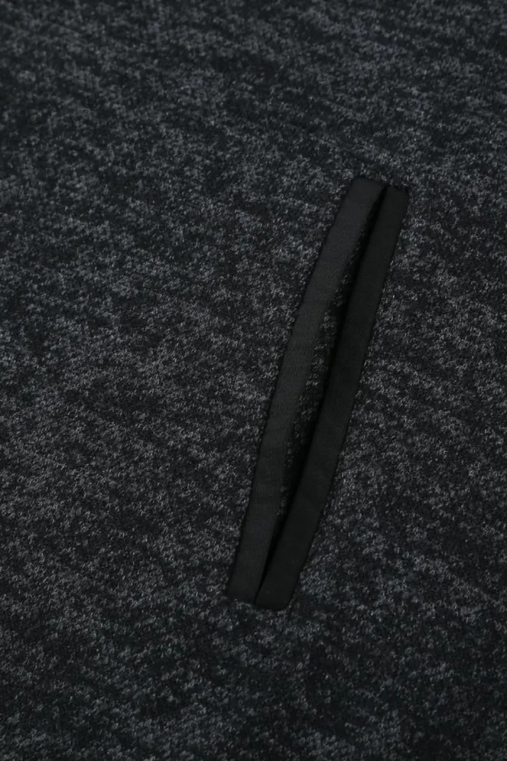 Online Dear-Lover Heathered Print Button Snap Neck Pullover Hoodie Black