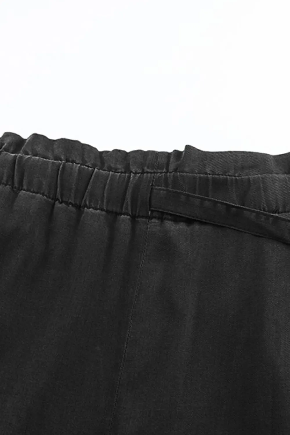 Fashion Dear-Lover High Waist Pocketed Wide Leg Tencel Jeans Black