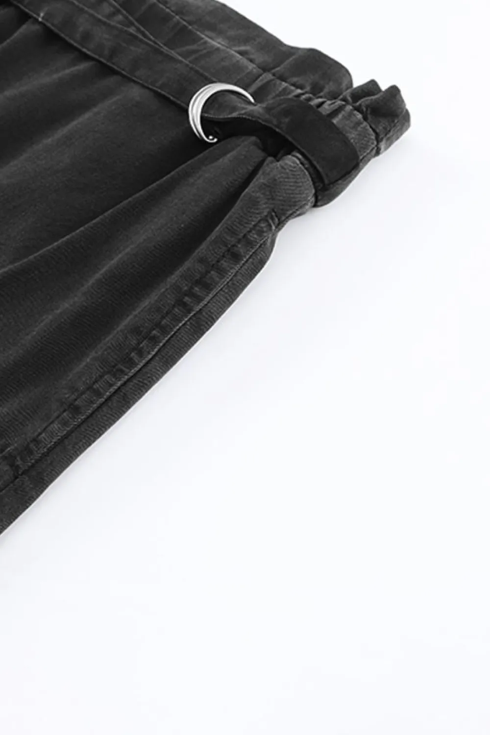 Fashion Dear-Lover High Waist Pocketed Wide Leg Tencel Jeans Black
