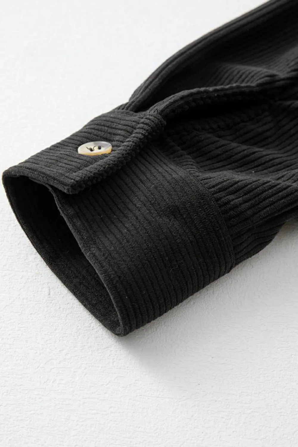 Online Dear-Lover Houndstooth Corduroy Patchwork Flap Pocket Shacket Black