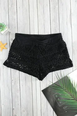 Best Dear-Lover Lace Shorts Attached Swim Bottom Black