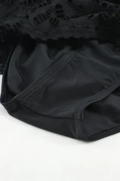 Best Dear-Lover Lace Shorts Attached Swim Bottom Black