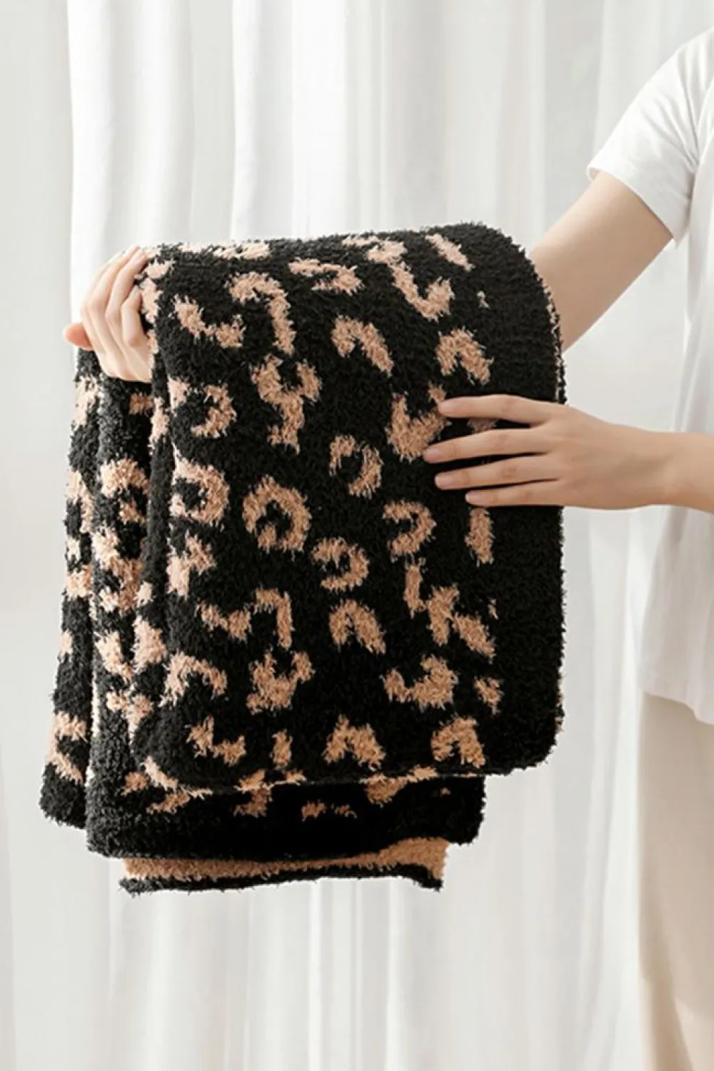 Outlet Dear-Lover Leopard Grain Knitting Blanket 127*152CM Black