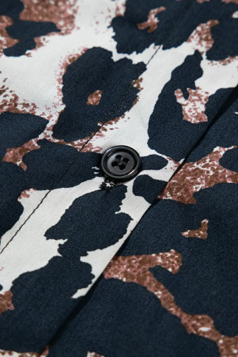 Online Dear-Lover Leopard Puff Sleeve Buttons Front Shirt Dress Black