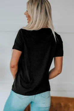 Best Dear-Lover Leopard XOXO Print T Shirt Black