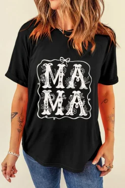 Outlet Dear-Lover MAMA Artistic Graphic Tee Black