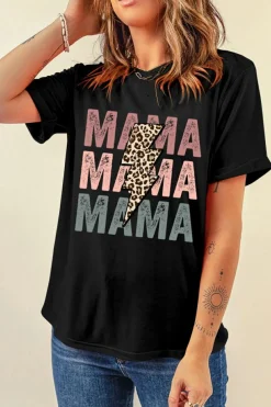 Clearance Dear-Lover MAMA Bolt Graphic Tee Black