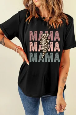 Clearance Dear-Lover MAMA Bolt Graphic Tee Black