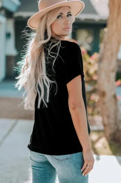New Dear-Lover MAMA Chenille Graphic Tee Black