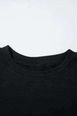 Fashion Dear-Lover MAMA Letter Graphic Neon T Shirt Black