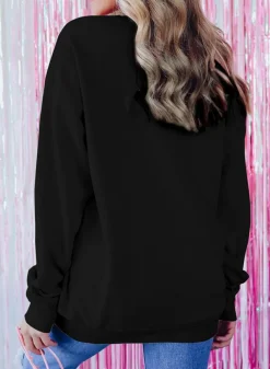 Online Dear-Lover Merry Every Thing Tinsel Slogan Sweatshirt Black