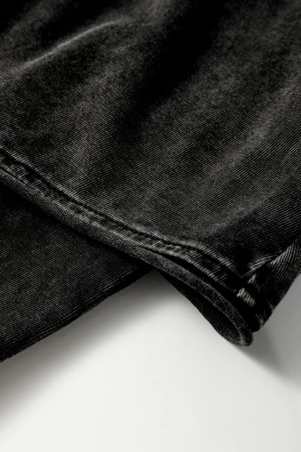 Best Dear-Lover Mineral Wash French Terry High Waist Casual Shorts Black