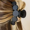 Online Dear-Lover Minimalist 5 Circles Frosted Hair Claw Clip Black