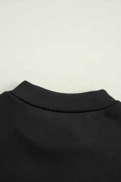 Hot Dear-Lover Mock Neck Thermal Lined Long Sleeve Tee Black