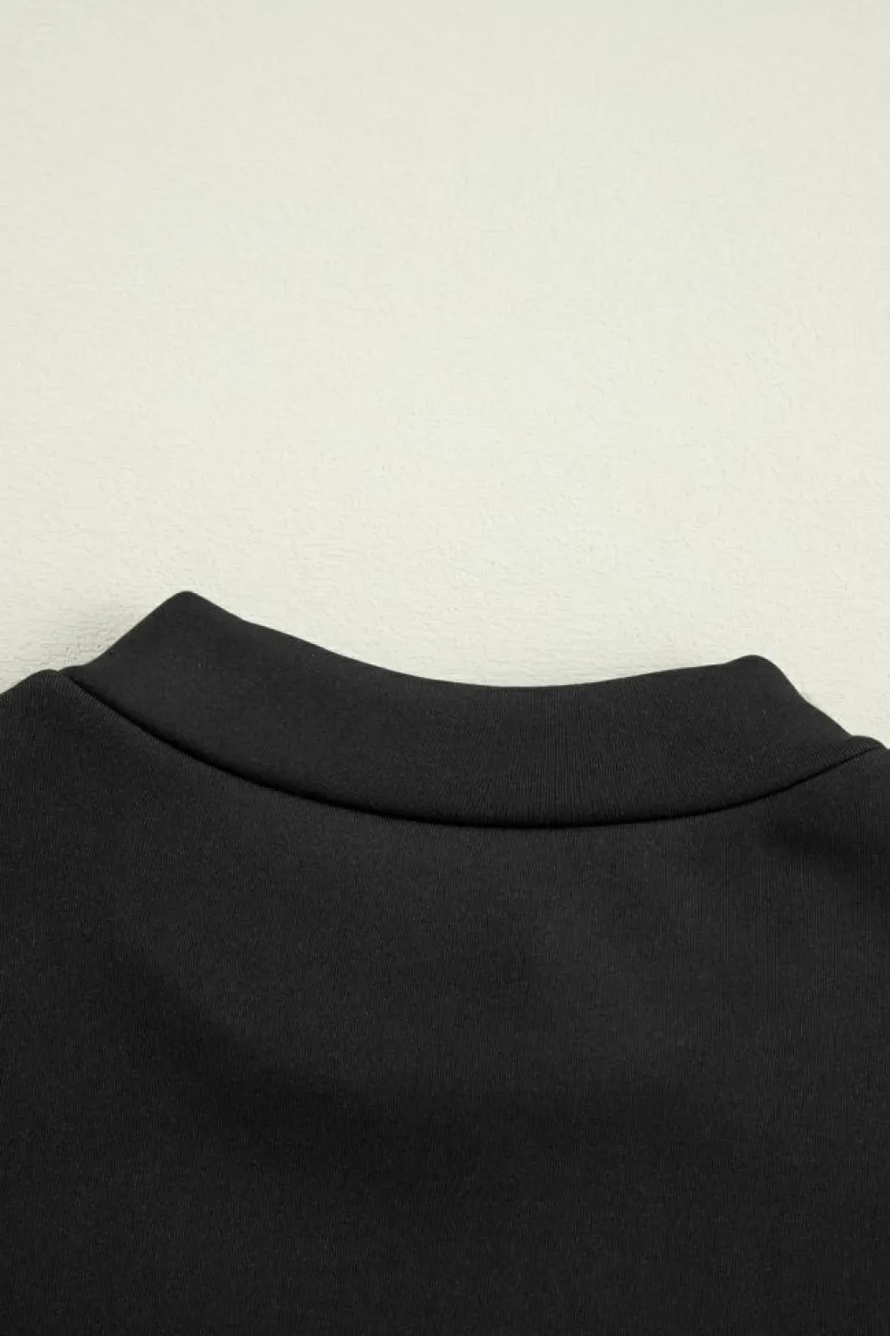 Hot Dear-Lover Mock Neck Thermal Lined Long Sleeve Tee Black