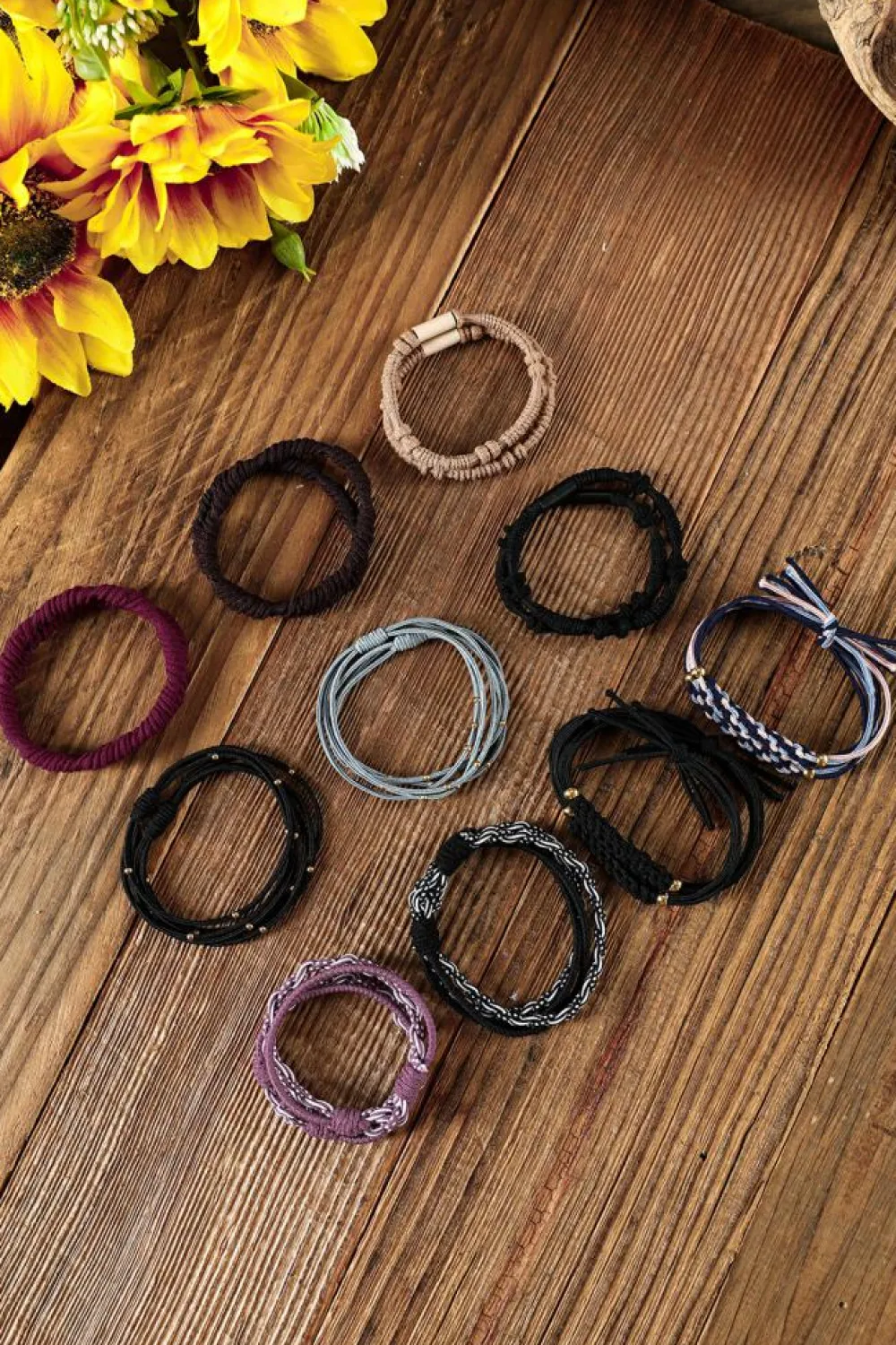 Best Dear-Lover Multicolour 20pcs Boho Knotted Hair Ties Black
