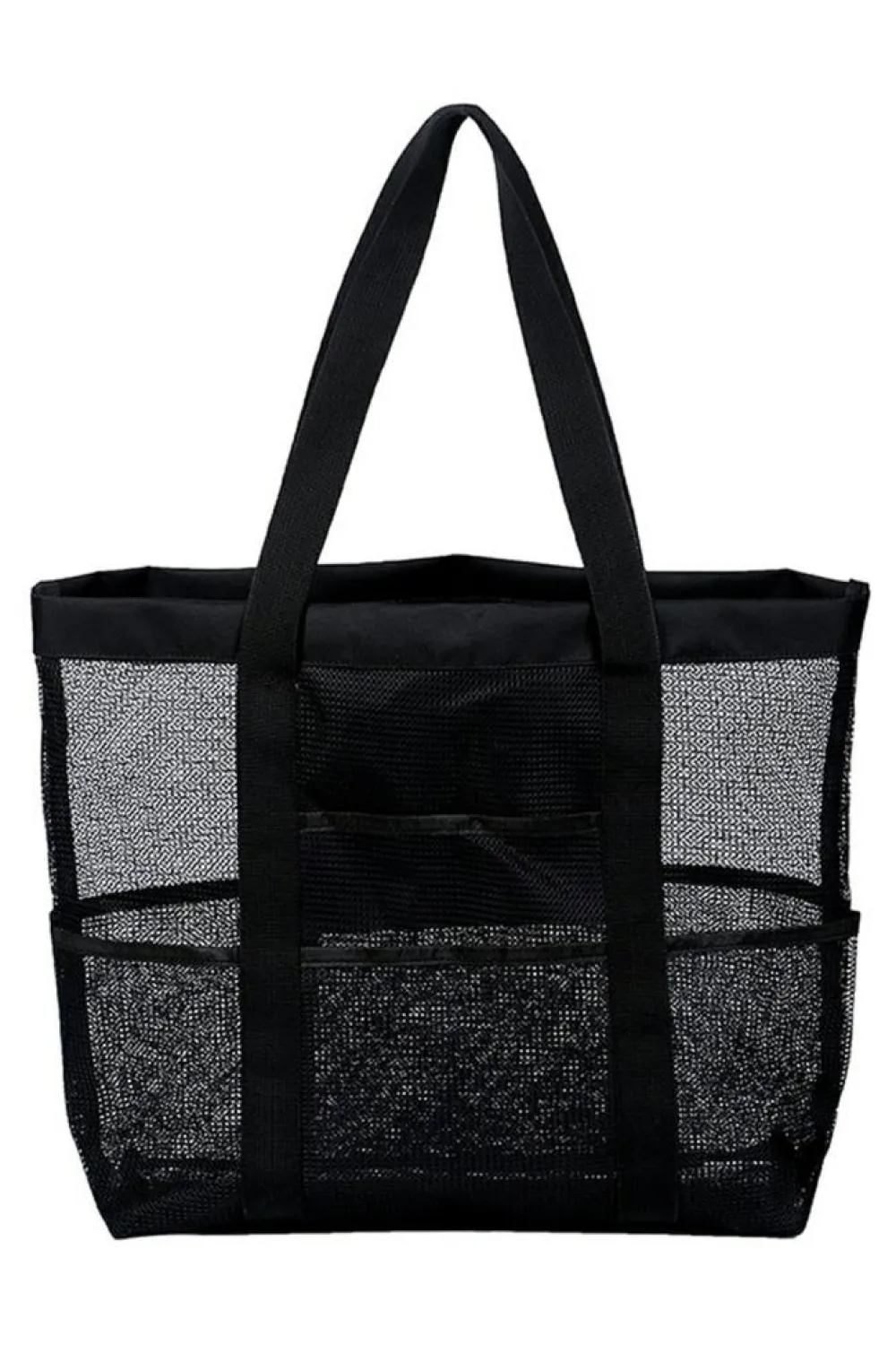 Hot Dear-Lover Multi-pocket Large Mesh Tote Bag Black