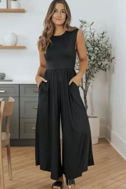 Discount Dear-Lover Open Back Wide Leg Jumpsuit Black