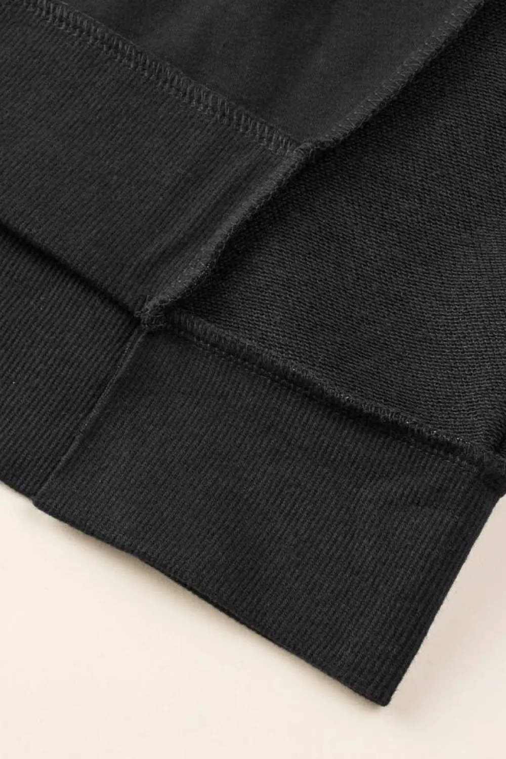 Online Dear-Lover Oversized Exposed Seam Henley Sweatshirt Black