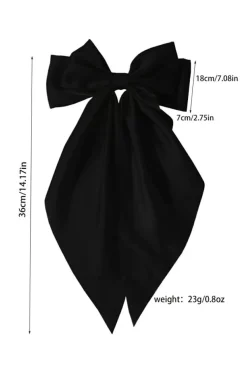 Outlet Dear-Lover Oversized Ribbon Bowknot Satin Hair Clip Black
