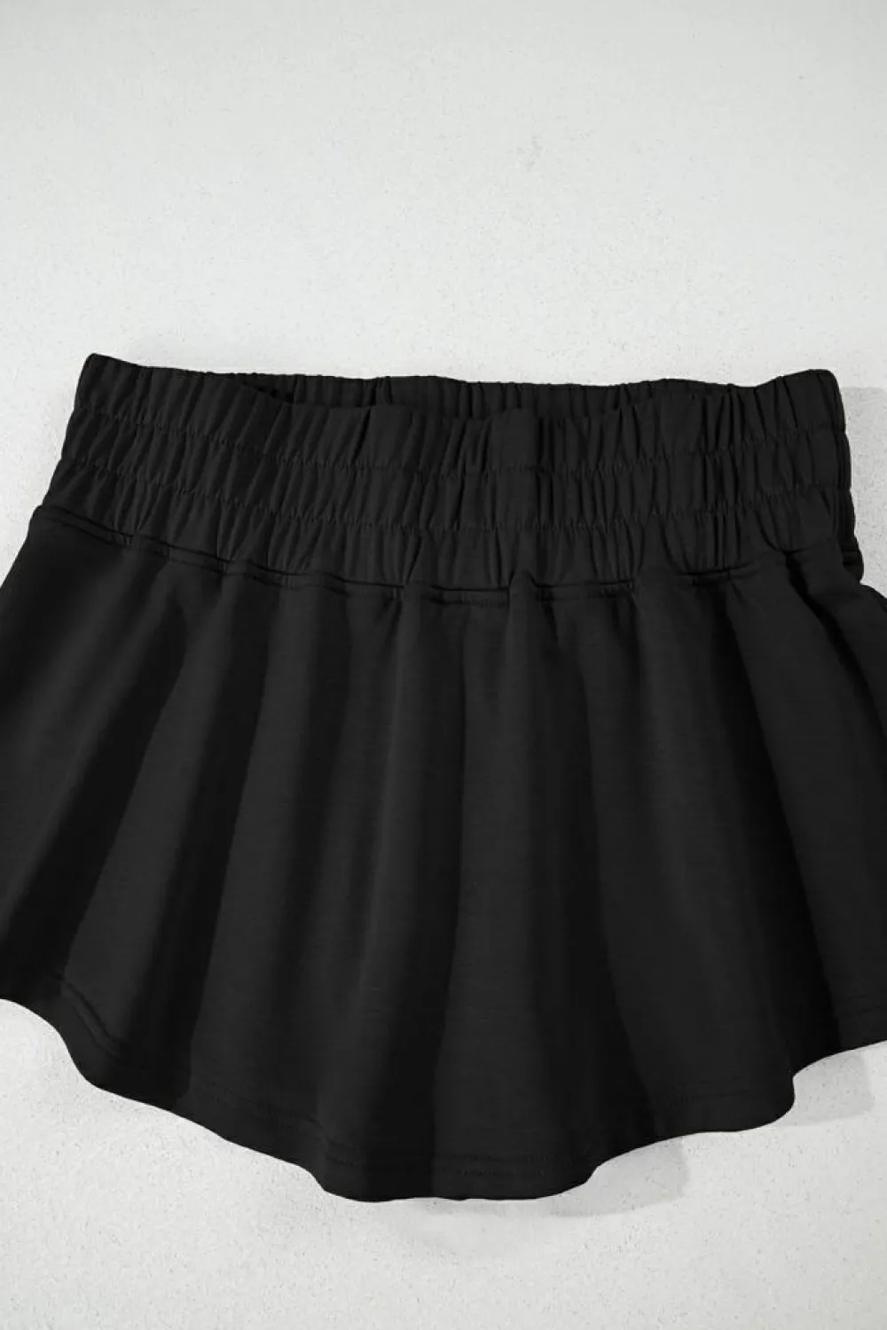 Clearance Dear-Lover 2pcs Cropped Tee and Ruffle High Waist Skort Set Black