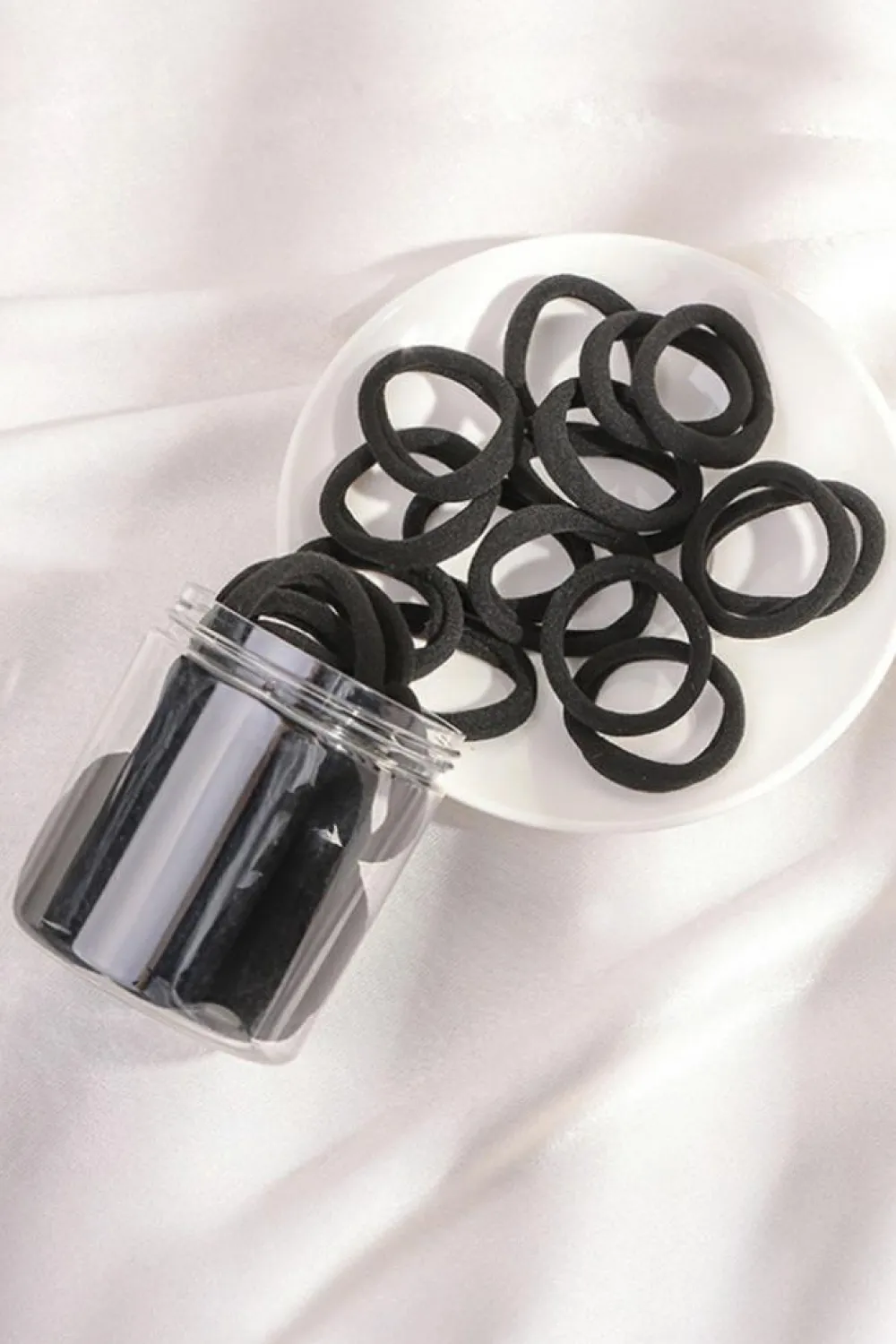 Online Dear-Lover 50pcs/box Solid Simple High Elastic Hair Ties Black