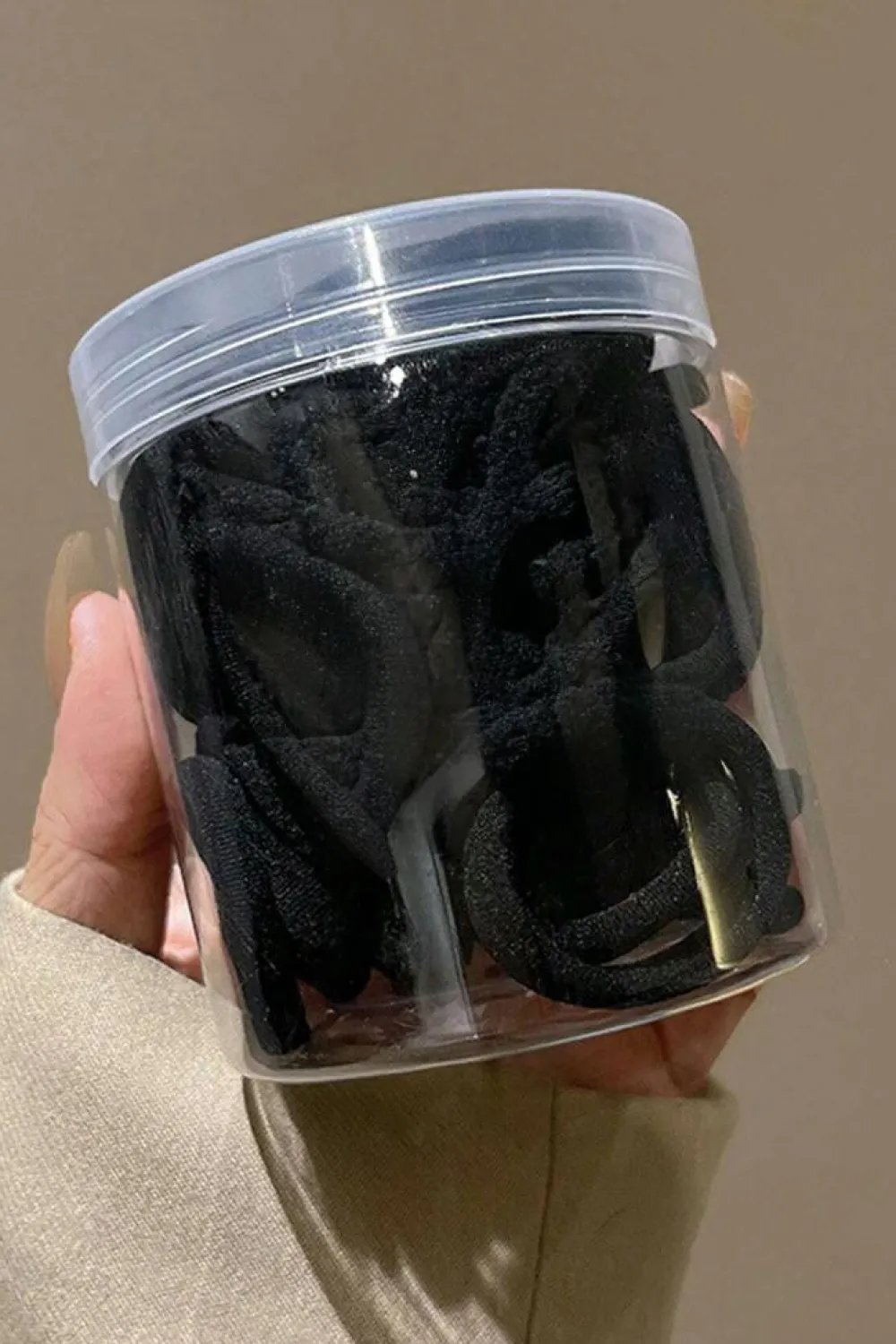 Online Dear-Lover 50pcs/box Solid Simple High Elastic Hair Ties Black