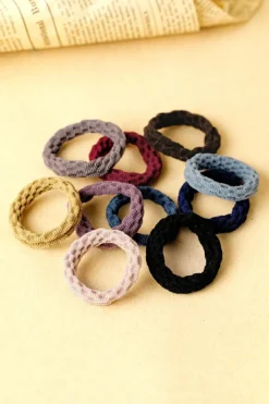 Sale Dear-Lover 10pcs/pack Elastic Textured Hair Tie Black