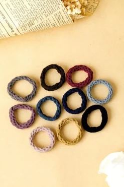 Sale Dear-Lover 10pcs/pack Elastic Textured Hair Tie Black