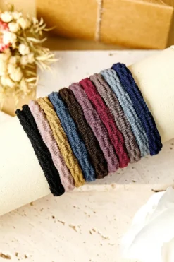 Sale Dear-Lover 10pcs/pack Elastic Textured Hair Tie Black