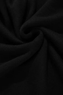 Fashion Dear-Lover Pearled Drop Shoulder Round Neck Sweater Black